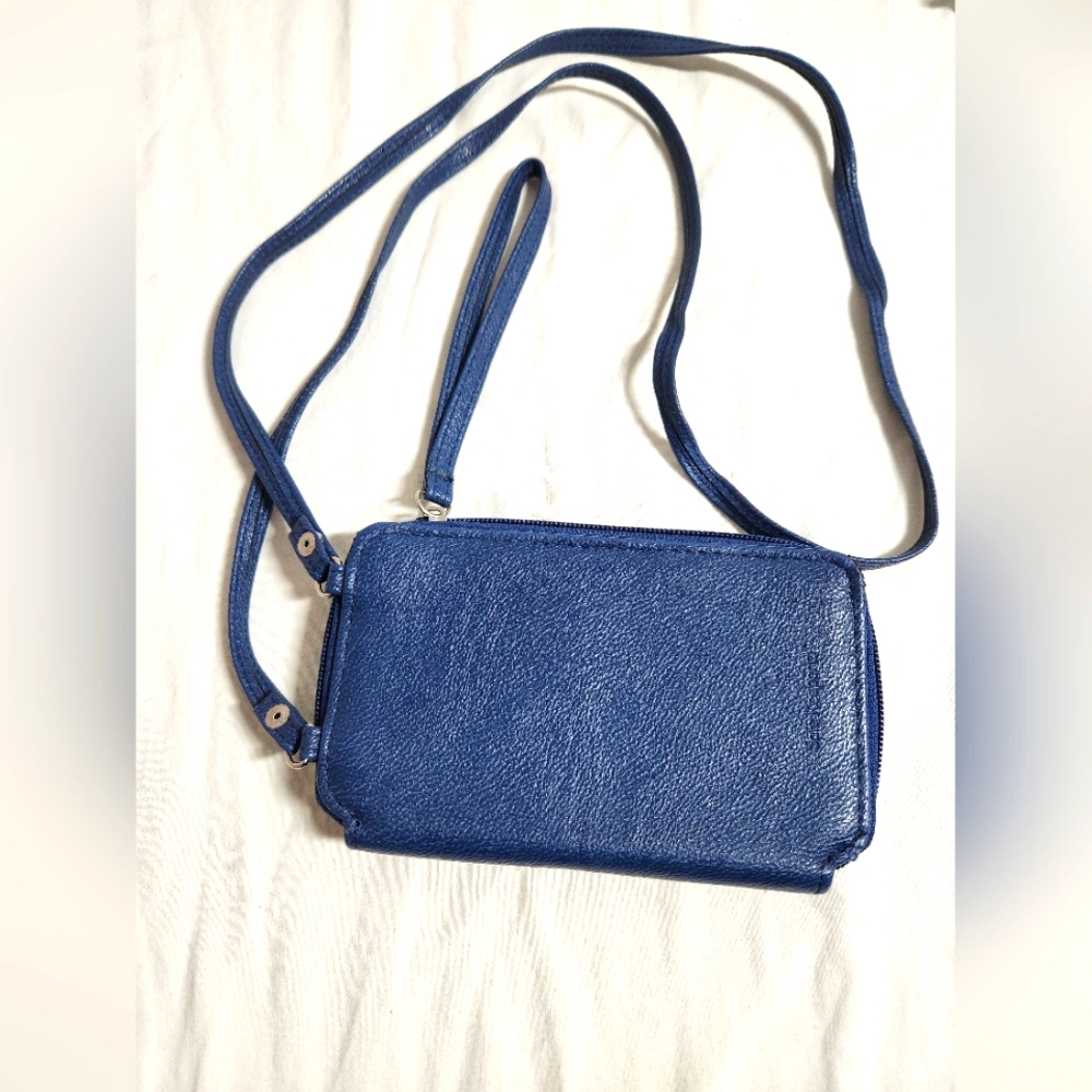 SAFE KEEPER Navy Blue Crossbody Wallet Bag Purse with Strap